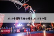 2016中超球队身价排名,2016年中超