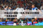 中超2024赛程一览表,中超2024赛程一览表足协杯