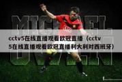 cctv5在线直播观看欧冠直播（cctv5在线直播观看欧冠直播利大利对西班牙）