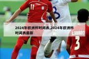 2024年欧洲杯时间表,2024年欧洲杯时间表最新